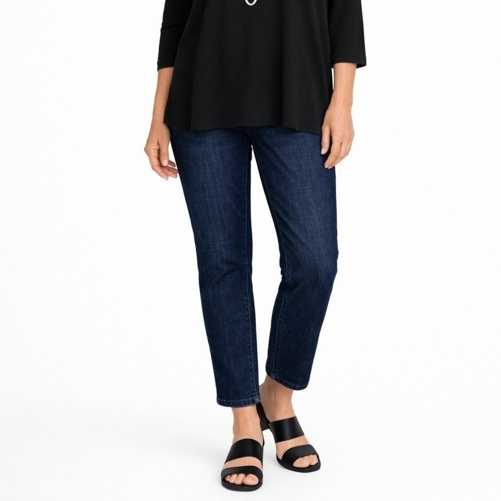 J. Jill‎ Slim Leg Jeans Women 6P Dark Blue Neptune Wash Curvy Fit NWT